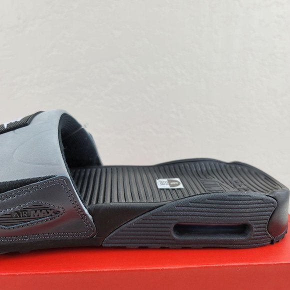 Nike Air Max 90 Slide Black Smoke Grey Sandal Men - Picture 6 of 11